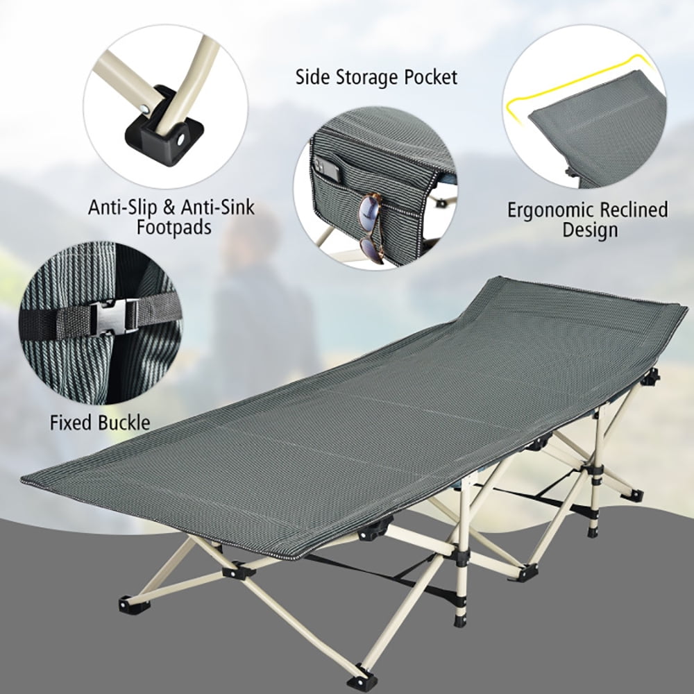 Aimee Lii 28.5 Inch Extra Wide Sleeping Cot for Adults with Carry Bag, Outdoor Folding Camping Bed for Sleeping Hiking Travel, Gray Aimee Lii 28.5 Inch Extra Wide Sleeping Cot for Adults with Carry Bag, Outdoor Folding Camping Bed for Sleeping Hiking Travel, Gray