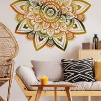 Large Mandala Wall Decal Boho Flower Wall Stickers for Living Room Bedroom Headboard Yoga Home Decor,DIY transparent stickers