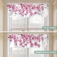 thumbnail image 5 of Pink Flowers Tie Up Valance Curtains for Windows, Kitchen Curtains Window Treatments, Pastoral Botanical Blossom Tree Branches Short Window Shades Valances for Bedroom Bathroom Cafe 42"x18", 5 of 8