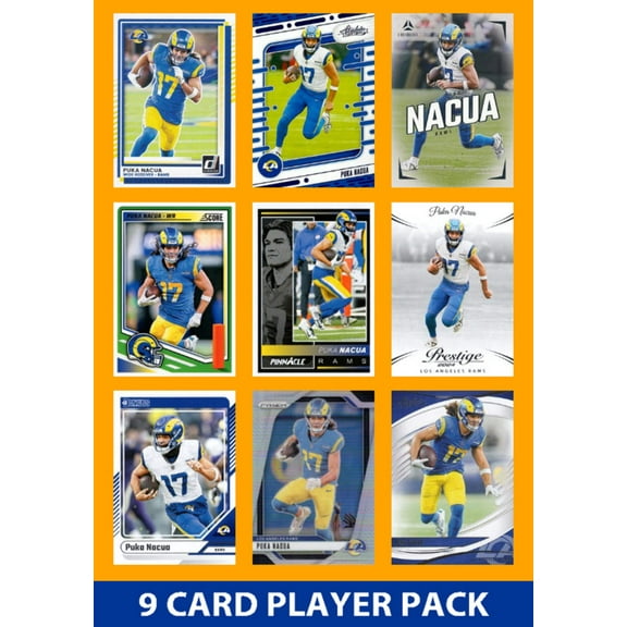 Puka Nacua 9 Card Player Pack 2024 2025 Donruss Panini Score Los Angeles Rams