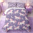 thumbnail image 2 of Manfei Cute Unicorn Quilt Full 3-Piece,Cartoon Animal Full Bedspread Sets,1 Coverlet and 2 Pillowcases, 2 of 7