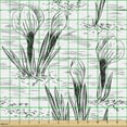 thumbnail image 2 of Floral Fabric by the Yard, Continuous Retro Sketchy Design Spring Crocus Flowers in Monochrome Style, Decorative Upholstery Fabric for Chairs & Home Accents, Charcoal Grey White by Ambesonne, 2 of 5