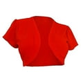 thumbnail image 3 of Ladies Fashion Sexy Short Sleeve Solid Color Knit Bolero Shrug Jackets, 3 of 5