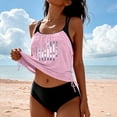 thumbnail image 2 of fheaev Tankini Swimsuits Set for Women Two Pc Bathing Suit Beach Swim Suit Blouson Swim Tank Top And High Waisted Bottom Split Swimsuit Ladies Swimwear, 2 of 4