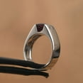 thumbnail image 4 of Men princess cut Garnet Gemstone Ring 925 Sterling Silver Engagement Men's Ring, 4 of 5