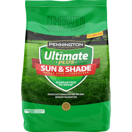 Pennington The Ultimate Plus Grass Seed and Fertilizer Sun and Shade Southern Mix; 3 (Best Grass Seed For Full Sun In Pa)
