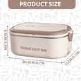 thumbnail image 5 of NATPLUS Electric Heated Lunch Box, 304 Stainless Steel No-Water Food Warmer with Carry Handle, Portable Self-Heating Meal Container for Office and School, Heated Lunch Box, 5 of 6