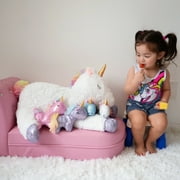 MorisMos 5 Pcs Unicorn Stuffed Animal Mommy Unicorn with 4 Babies Plush Toy
