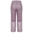thumbnail image 7 of ClodeEU Women's High Waisted Bell Bottoms with Sequin ,Elastic Waist Loose Wide Leg Pants Pink,Womens Plus XXXL, 7 of 7