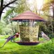 thumbnail image 3 of Comedero Para Pájaros, Estación De Alimentación Para Pájaros Colgante Comedero Para Pájaros Transparente De Gran Capacidad Con Techo Para Pájaros Salvajes Que Cuelgan En El Jardín Y El Balcón Muyoka Hogar, 3 of 6