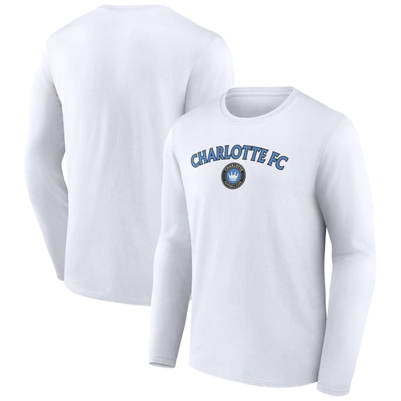 Men's White Charlotte FC Victory Arch Long Sleeve T-Shirt