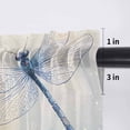thumbnail image 5 of Blue Purple Dragonfly Valance Curtains for Kitchen/Living Room/Bathroom/Bedroom Window, Rod Pocket Small Topper Half Short Window Curtains Voile Sheer Scarf, Spring Floral Watercolor 42"x12", 5 of 8