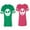 Men Green / Women Pink, variant on Jack Skull Matching Couple Cotton Jerseys (Men Green / Women Black) (Men S / Women S)