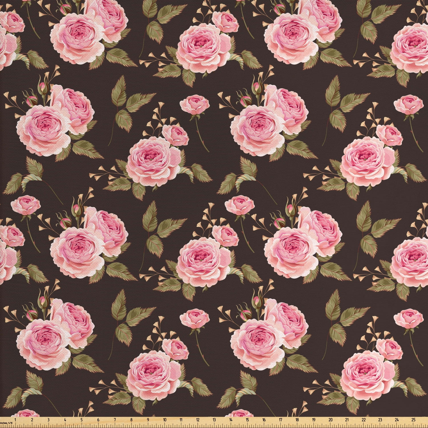 Victorian Fabric by The Yard, Vintage Style Gentle English Rosebud