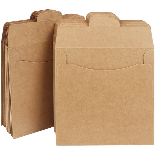 50 bolsas de papel marrón, bolsas de papel kraft, sobres para CD, sobres marrones para CD