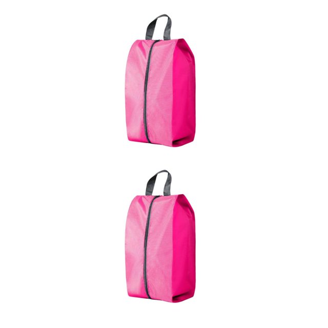 Decodeary Sac à Chaussures Imperméable et Résistant à l'Humidité Protège les Articles Faciles à Polyester Sac de Rangement de Chaussures de Voyage Sacs de Chaussures de Voyage Rose L 2Set