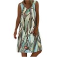 thumbnail image 2 of LOVZFMLL Robes Femmes Décontractées Imprimées Robe Débardeur Plage Col en V Poche Sans Manches Robes de Costume, 2 of 5