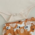 thumbnail image 5 of Baby Girl Halloween Clothes Long Sleeve Romper Tops Pumpkin Bell-Bottom Pants Headband Set Newborn Infant Fall 3Pcs Outfits, 5 of 8