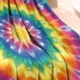 thumbnail image 3 of Colorful Rainbow Tie Dye Spiral Pattern Blanket,Comfortable Soft Flannel Throw Blanket,All Season,Warm Lightweight Blankets for Sofa Bed Couch Living Room Chair,30"x40", 3 of 4