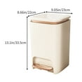 thumbnail image 6 of ​Foot Pedal Trash Can, Large Capacity Step-On Garbage Bin with Lid for Kitchen, Bathroom, Bedroom & Living Room, Modern White Drum Design​​ C, 6 of 6