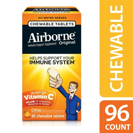 - Airborne Chewable Vitamin C Tablets, Citrus, 1000mg - 96 Chewable Tablets