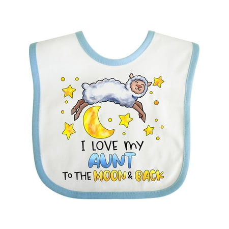 

Inktastic I Love My Aunt to the Moon and Back Cute Sheep Gift Baby Boy or Baby Girl Bib