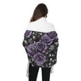 thumbnail image 4 of FORMRS Womens Scarf Winter Soft Long Big Warm Shawls Wrap Tassel Scarves, Purple Roses, 4 of 9