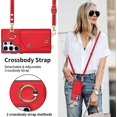 thumbnail image 6 of Phone Case for Samsung Galaxy S23 Ultra 5G Wallet Cover with Screen Protector and Ring Stand Credit Card Holder Slot Crossbody Strap Cell S23Ultra 23S S 23 23Ultra 6.8 inch Women Girls Men Red, 6 of 13