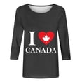 thumbnail image 3 of T-Shirts à la Mode pour Femmes pour un Usage Quotidien Manches 3/4 Col Rond Haut Imprimé Décontracté pour Jeans et Chinos, 3 of 3