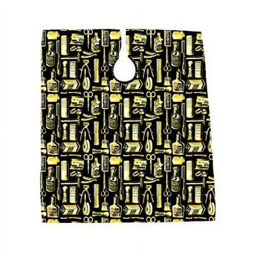 betty dain vintage print barber cutting cape, gold