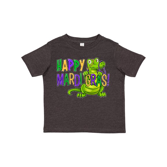 Inktastic Happy Mardi Gras Cute Alligator with Beads Boys or Girls Toddler T-Shirt