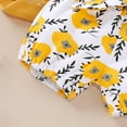 thumbnail image 5 of IBTOM CASTLE Newborn Baby Girls Coming Home Outfit Ruffle Romper Short Pants Headband Summer Clothes Set, 3-Piece 6-12 Months Yellow, 5 of 8