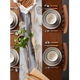 thumbnail image 2 of Ldtrchee Gray Ombre Marble Table Runner 72 Inches, Abstract Art Contemporary Bed Runner Dresser Scarves Tabletop for Indoor Outdoor Parties/Ceremony/Banquet, 14" x 72", 2 of 8