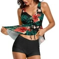 thumbnail image 4 of Modest Tankini Swimsuits for Women Two Piece Bathing Suits Floral Print Tank Top with Boyshorts, 4 of 7