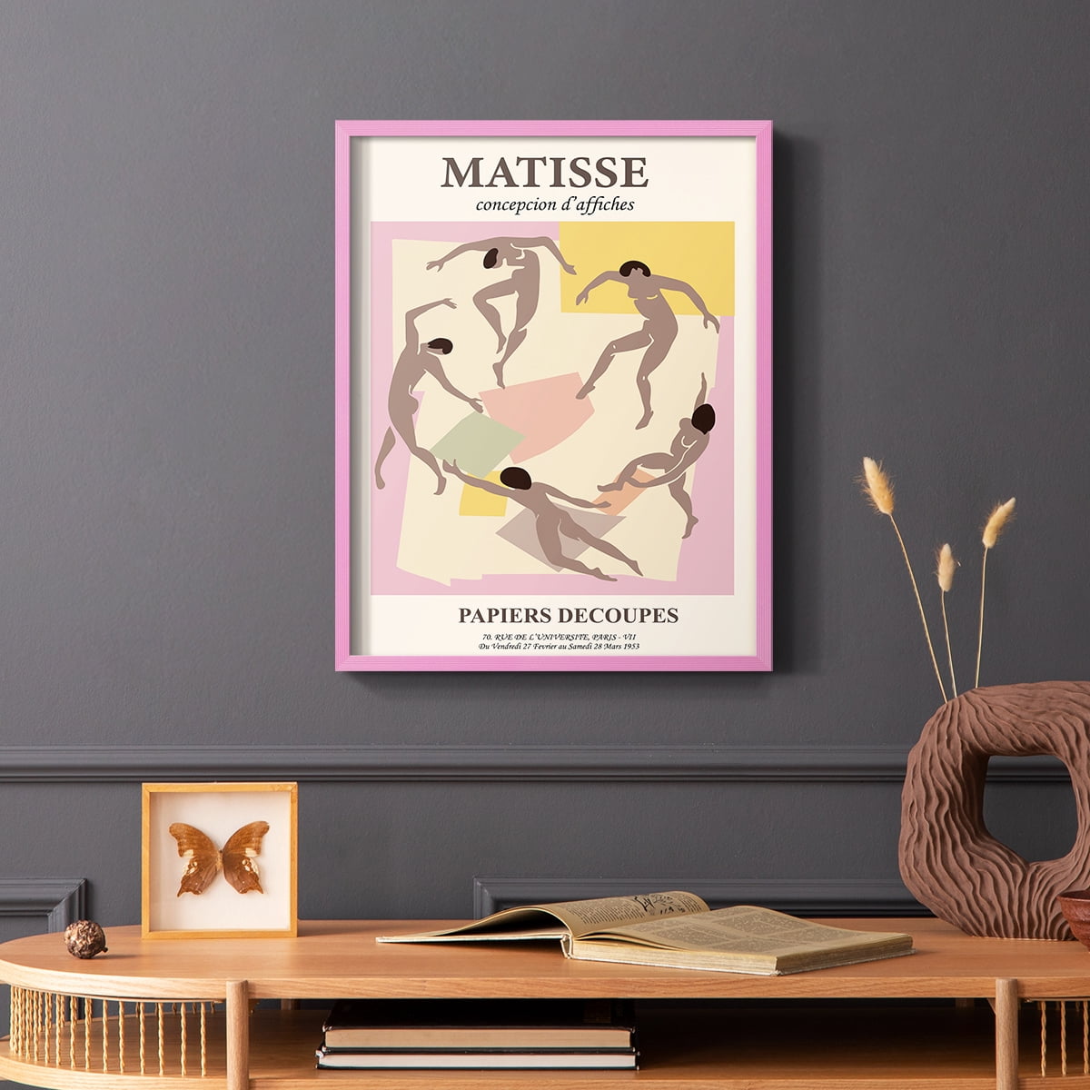Matisse CXXIII Framed Print in Pink Solid Wood 11 x 14 Framed Print
