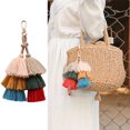 thumbnail image 3 of Tassel Keychain Fashion Multipurpose Key Ring Pendant Pom Pom Tassel Bag Charm, 3 of 10
