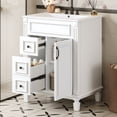 thumbnail image 5 of Harper & Bright Designs 24" Small Bathroom Vanity with Sink, Modern Bathroom Cabinet Freestanding with Drawers, Bathroom Storage Cabinet with Adjustable Shelffor Small Space, White, 5 of 14