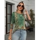 thumbnail image 4 of Camiseta Zeagoo Plant con cuello redondo y manga 3/4 para mujer, 4 of 5