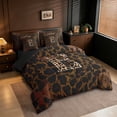 thumbnail image 2 of Erosebridal Leopard Pattern Letter E Monogram 7pcs Bedding Comforter Set,Princess Bowtie Queen Bedding Sets For Girls Kids,Black Reversible, 2 of 7