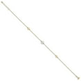 thumbnail image 2 of Leslie's Real 14kt Two-tone Polished Flower with 1in ext. Anklet; 10 inch; for Adults and Teens; for Women and Men, 2 of 3