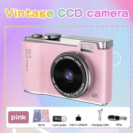 Digital Retro CCD Camera 720P HD Pixel Mini Student Travel Card Camera for Campus No SD Card Included