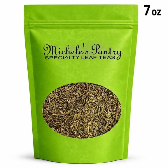 Michele’s Pantry Raspberry Pomegranate Green Tea, Loose Leaf Bulk 7 oz, Fruity Flavored, Low Tannin, Smooth Taste, Hot or Iced
