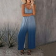 thumbnail image 2 of rompers for women summer plus size spaghetti strap v neck romper tie dye wide leg pants with pockets, 2 of 3