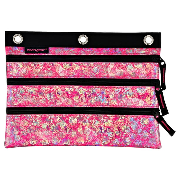 Tech Gear Rose Garden Triple Zipper Binder Pouch