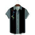thumbnail image 2 of Button Up Shirt Men Color Block Turndown Collar Short Sleeve Shirt Relaxed Fit Lightweight Casual Cute Shirts, 2 of 8