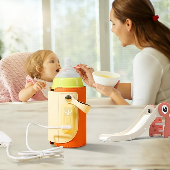 Portable Toddler Milk Warmer 5 Temperature Adjustable TeqHome Handhold Bottle Warmer with Fast Charge Adapter for Outdoor Car Travel