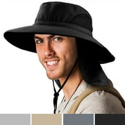 SUN CUBE Premium Boonie Hat | Wide Brim Adjustable Chin Strap | Outdoor Fishing, Hiking, Safari, Summer Bucket Hat | UPF 50+ Sun Protection | Packable Breathable Men, Women Mesh Hat Image 1 of 6