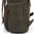 thumbnail image 3 of KAUKKO Vintage Casual Canvas and Leather Rucksack Backpack, 1Green, 3 of 5