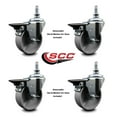 thumbnail image 2 of 4 Inch Semi Steel ½ Inch Threaded Stem Caster Set with Brake, 2 of 2