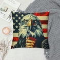 thumbnail image 2 of Orinice Eagle American Flag Graphic Decorative Cushion Throw Pillow Cover for Home Couch Living Room Bed Sofa, Short Plush Material, 1PC 18x18in, 2 of 5